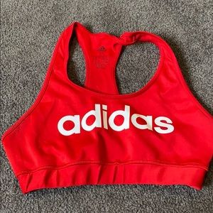 Adidas red sports bra